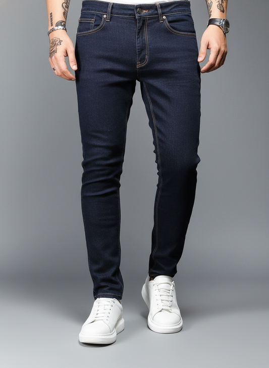 Men Cotton Solid Skinny Jeans