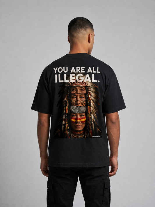 You Are All Illegal Oversized Schwere Grafik-T-Shirt