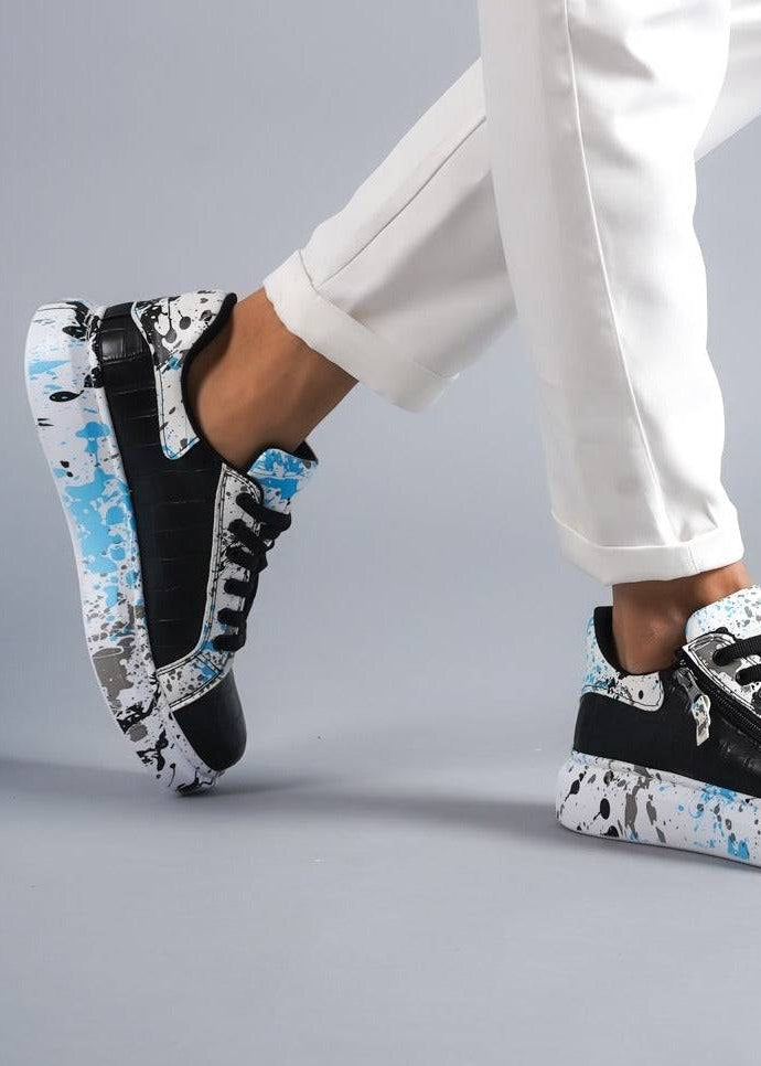 Customized Low Top Sneakers for Men by Apollo Moda | Paolo Azure Serpent