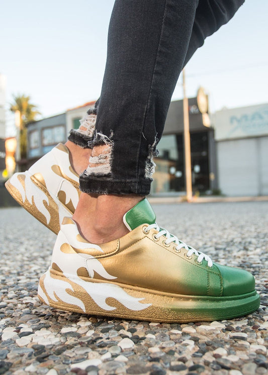 Hand-Painted Customized Sneakers for Men by Apollo Moda | Kinetic Vibe: Dynamic Vibe