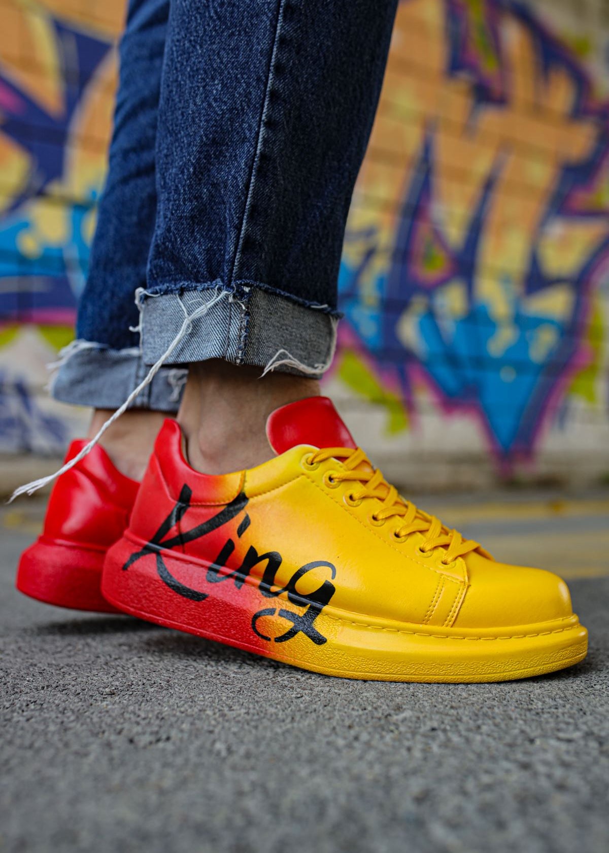 Hand-Painted Customized Sneakers for Men by Apollo Moda | Genova "King"