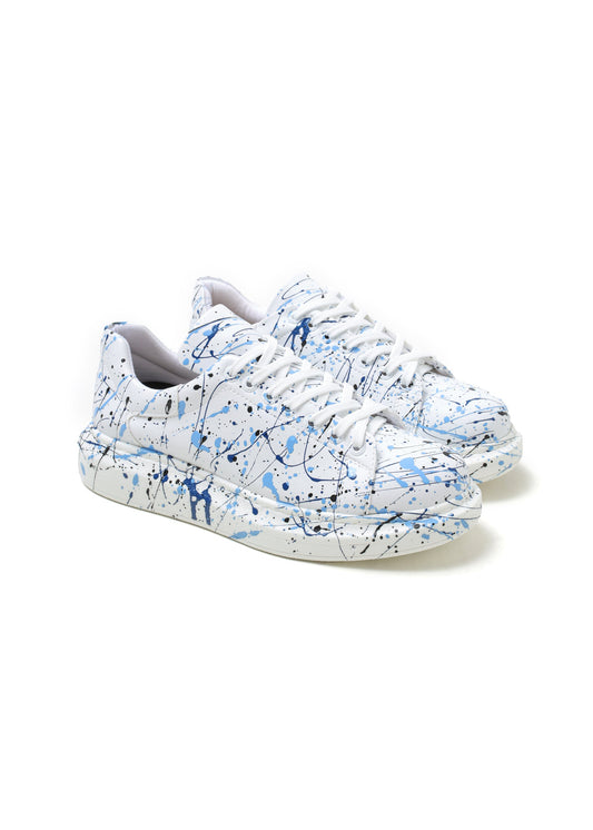 Hand-Painted Customized Sneakers for Men by Apollo Moda | Stardust Sky Blue