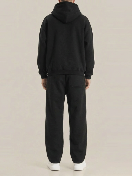 Fleece Oversized Black Sweatpants