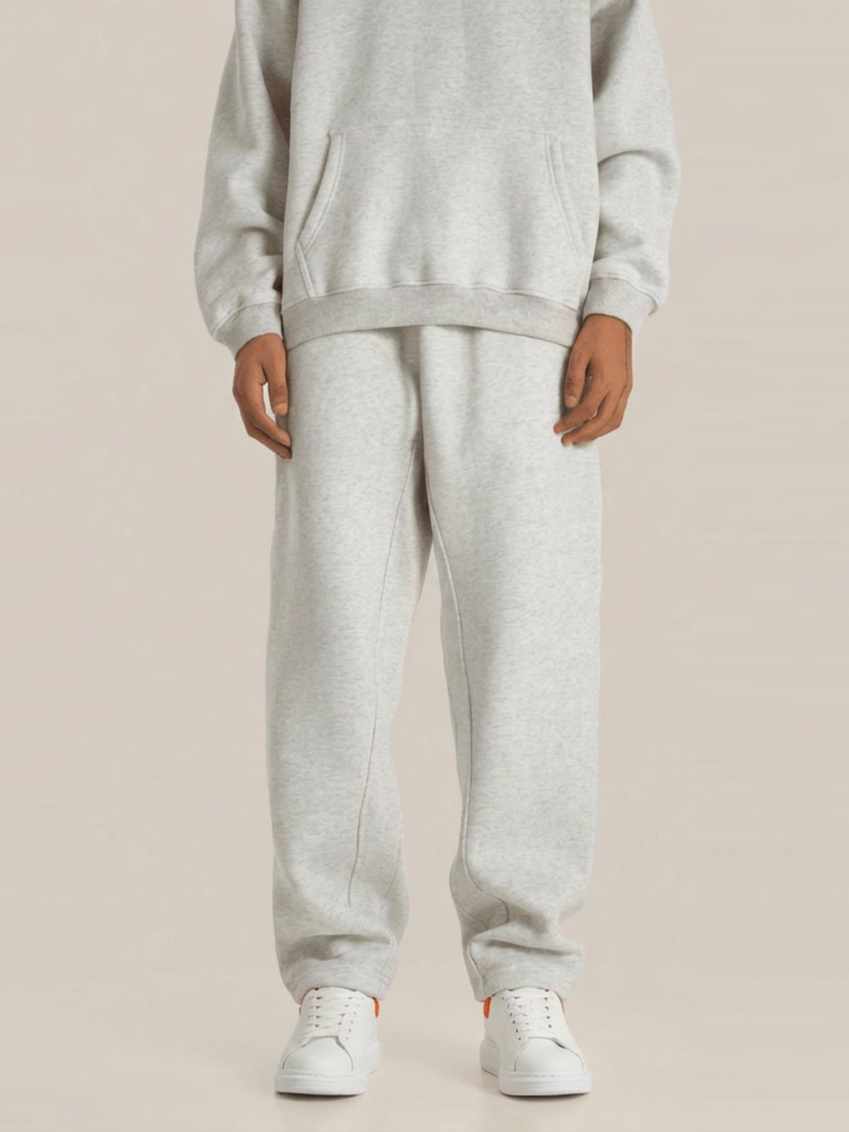 Pantalon de survêtement blanc oversize en polaire