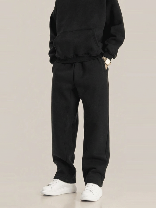 Fleece Oversized Black Sweatpants