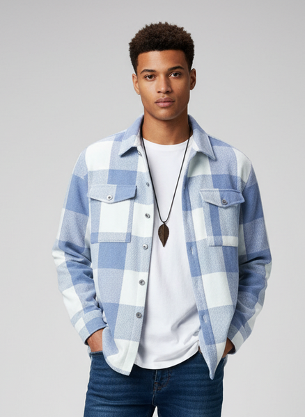 Herren Karo-Jacke mit Taschen