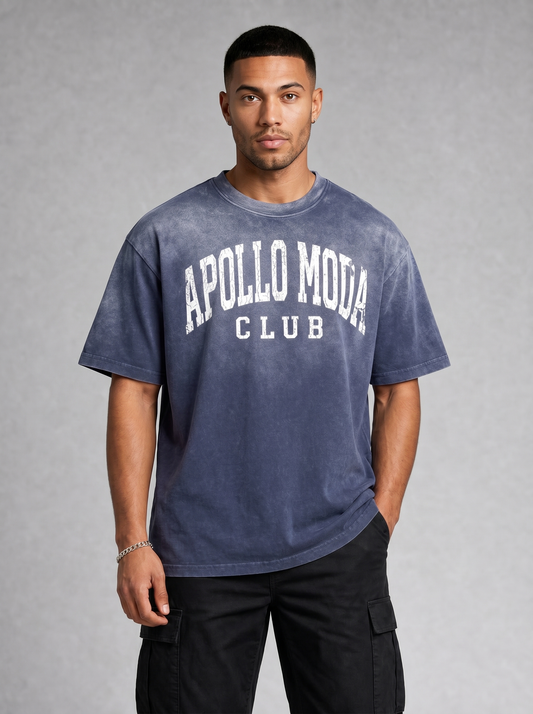 T-shirt oversize Club lavata a gradiente