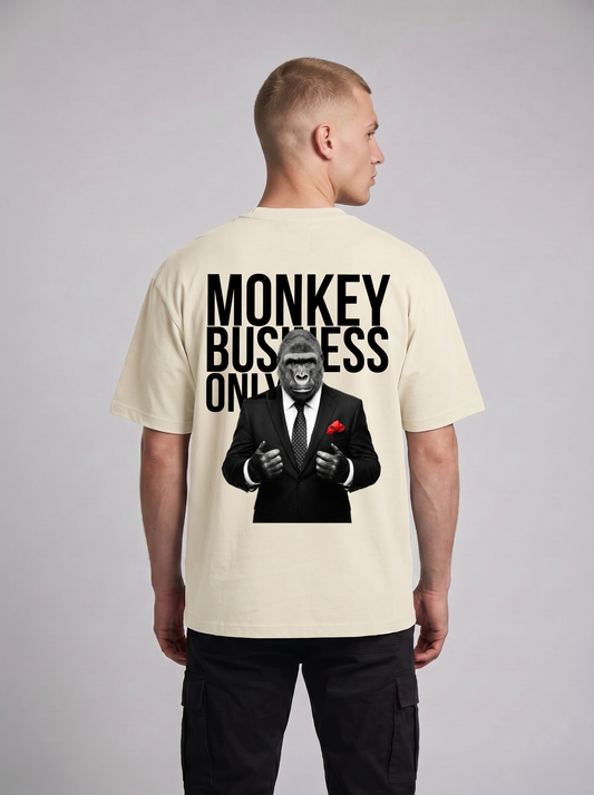 T-shirt grafica oversize Monkey Business Only