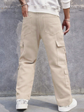 Men's Cotton Flap Pocket Side Cargo Jeans