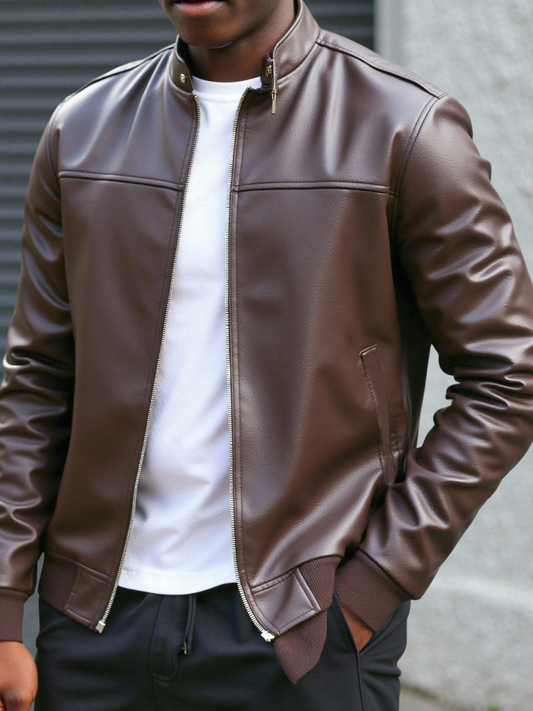 Men's Retro Casual PU Leather Jacket