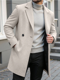 Men’s Double-Breasted Long Coat