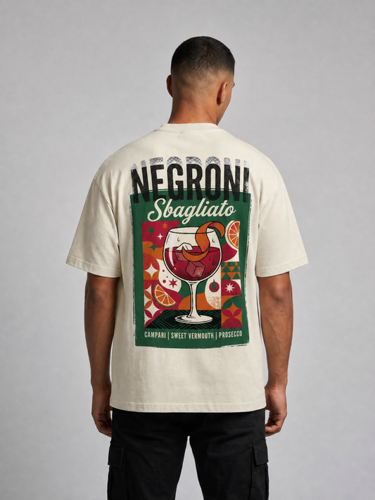 T-shirt grafica oversize Negroni Sbagliato pesante