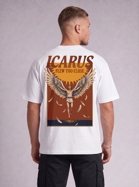 T-shirt grafica oversize Icarus Flew Too Close