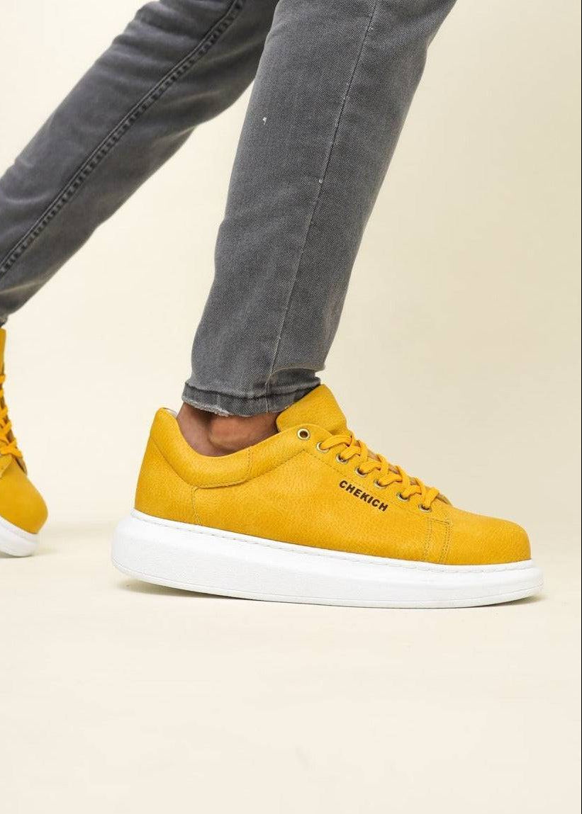 Low Top Casual Sneakers for Men by Apollo Moda | Pluto Goldenrod Yellow